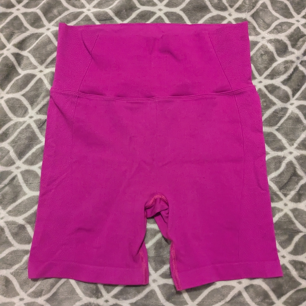 Women's Pink High-Waisted Bike Shorts